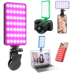 M20 RGB Video Light,Camera Lights 360° Full Color Portable Photography Lighting,Selfie Fill Light,2000mAh Rechargeable CRI 95+ 2500-9000K,Support Magnetic Attraction,with Phone Clip