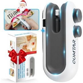 Mini Bag Sealer,2 in 1 USB C Rechargeable Chip Bag Sealer Heat Seal Tool, 2 Pack Portable Handheld Vacuum Food Sealer Bag Sealing Machine for Snacks Chips Fresh Storage Snack