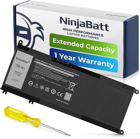 NinjaBatt Battery for Dell WDX0R YRDD6 P69G FW8KR Inspiron 13 14 15 17 5000 7000 Series, 7573 7378 5567 7579 5767 5379 5579 7375 5584 7569 5579 5368 7368 7278 7375 5770 5482 5378 - [42Wh/11.4v] in Saudi Arabia