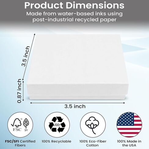 Novel Box® Made in USA Jewelry Gift Box in Pink Kraft with Removable Cotton Pad 3.5X3.5X0.9 (Pack of 15) + NB Cleaning Cloth in Kuwait