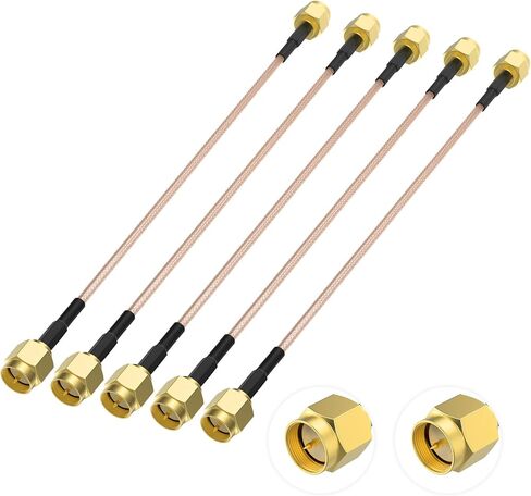 SDTC Tech 5pcs Coaxial Coax Cable Assembly SMA Male to SMA Male | Antenna Extender Cable Adapter Jumper(6 inch/15cm) in Kuwait