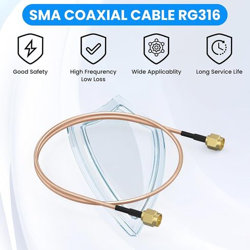 SDTC Tech 5pcs Coaxial Coax Cable Assembly SMA Male to SMA Male | Antenna Extender Cable Adapter Jumper(6 inch/15cm) in Kuwait