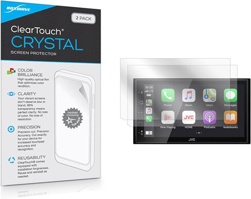 واقي شاشة BoxWave متوافق مع JVC KW-M56BT (واقي شاشة من BoxWave) - ClearTouch Crystal (عبوتان)، غلاف فيلم عالي الدقة - يحمي من الخدوش in Saudi Arabia