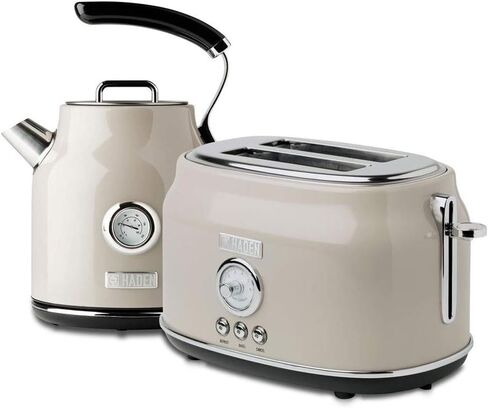 Haden Dorset 1.7 Liter Stainless Steel Electric Kettle with 360-Degree Base Bundled with 2 Slice Wide Slot Stainless Steel Toaster, Black & Copper in Saudi Arabia