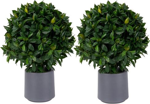 Artificial Cedar Topiary Ball Tree 17''T Artificial Pine Tree Potted Shrubs UV Resistant Outdoors Plant for Home Office Outdoor and Indoor Decor Porch Plants in Saudi Arabia