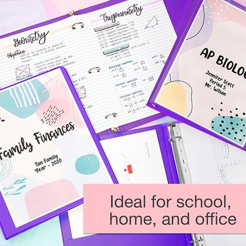 BAZIC حافظة عرض ثلاثية الحلقات باللون الأرجواني مقاس 1/2 بوصة مع جيبين in Kuwait