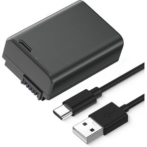 NP-FW50 Battery,ZV-E10 Battery 2 Pack,2250mAh a6400 Battery, npfw50 Battery USB-C Fast Charging for A7S II / A7R II/ZV-E10 A7, A7S, A7R, A6500, A6300, A5000, A5100, A6000, RX10-4330
