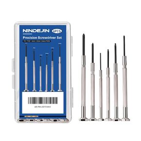 NINDEJIN 6 PCS Precision Screwdriver Set, Flat Head and Philips Head Screwdriver Sets, With 6 Different Sizes, Suitable for repairing precision items such as electronic products, watches, calculators