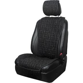 Leader Accessories 2PCS Front Sideless Car Seat Covers Leather Seat Cushions Universal fit for Most Cars SUVs and Trucks Black