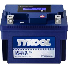 TYKOOL YTX20L-BS YTX20HL-BS Lithium LiFePO4 Motorcycle Battery,12V 12Ah,600CCA,Built in BMS,Powersports Battery,for ATV, UTV,Jet Ski,Personal Watercraft, Snowmobile,Quad, Riding Lawn Mower, Tractor
