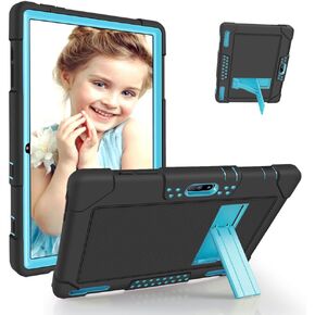 Kebiory for Pritom M10 Inch Case, Heavy-Duty Shock-Resistant Kids Friendly Protective case for QuntiCO Y10/Voger priorpad X100/Digiland Tablet DL1036/Gateway 10.1 HD Tablet (Black/Blue)