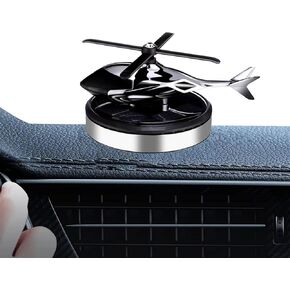 Military-Grade Fighter Car Air Freshener, Alloy Solar Rotating Car Essential Oil Diffuser with Cologne Natural Plant Essential Oil, Car Aromatherapy Decorations (Blue Base)