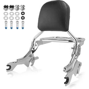 Eumti HoldFast Sissy Bar Upright for FLSB, FXLR, FXLRS, FXLRST Detachable Passenger Backrest w/Sport Luggage Rack w/Docking Hardware Fit Harley Sport Glide Low Rider 2018-Up
