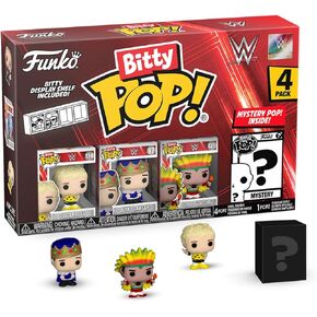 Funko Bitty POP! WWE - 4 Pack - Razor Ramon, Bitty POP! Diesel, Bitty POP! Rey Mysterio®, and a Mystery Bitty POP! Figure and A Surprise Mystery Mini Figure - 0.9 Inch (2.2 Cm) Collectable