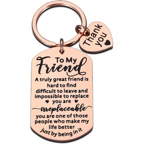 GGOJAGST Gifts for Best Friend Birthday Gifts for Women Valentines Graduation Gifts for Friend Sentimental Keychain Friendship Gift for Him Her Thank You Gift for Friend Coworker Bestie Sister