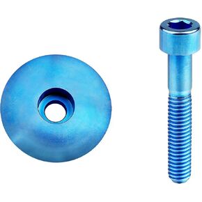 Wanyifa Ti Titanium Headset Stem Top Cap 1-1/8" with Titanium Bolt M6 x 35mm