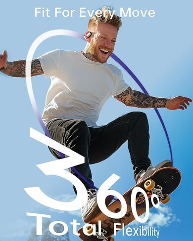 Open Ear Wireless Bluetooth Headphones, Pain-Free Air Conduction Ear Buds with LED Digital Display Charging Case, Sweat Resistant for Running, Safe Driving, and Extended Daily Use in Saudi Arabia