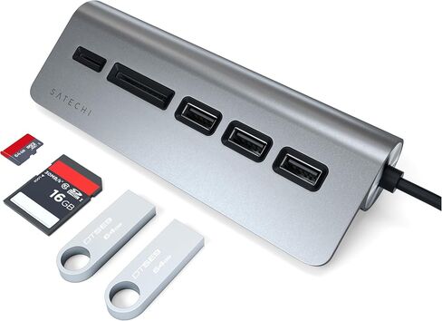 Satechi USB-C Hub, 3 USB-A 3.0 Ports with Micro/SD Card Reader, Space Gray in Saudi Arabia