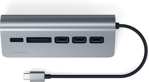 Satechi USB-C Hub, 3 USB-A 3.0 Ports with Micro/SD Card Reader, Space Gray in Saudi Arabia