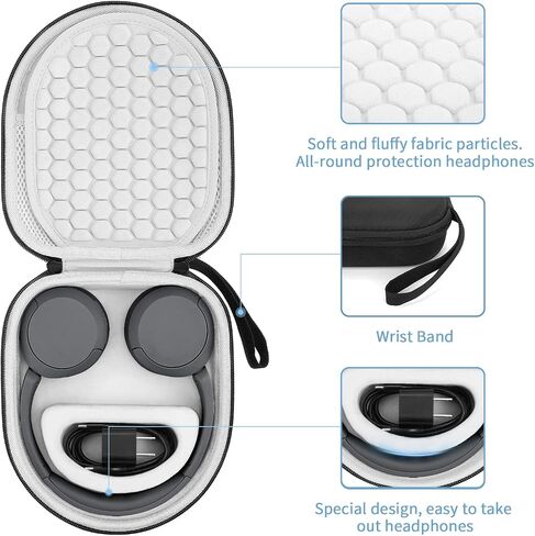 Hard Case for WH-CH510 /JBL Tune 510BT Headphone, Travel Protective Cover Storage Bag(White) in Kuwait