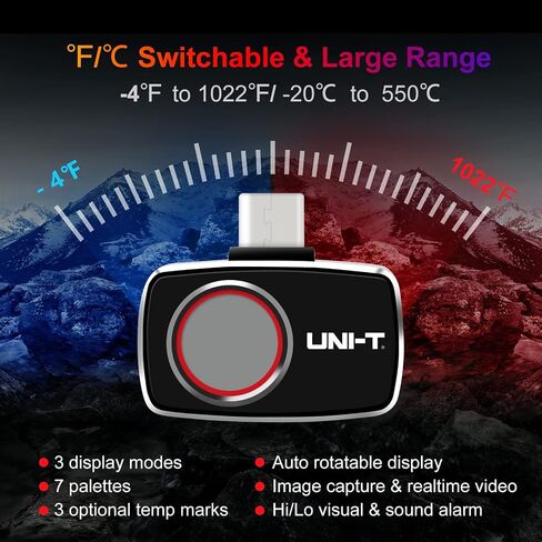 UNI-T UTi260B Thermal Camera Imager 49152Pixels 256x192 IR Resolution Handheld Infrared Camera Thermal Imaging IP65 2 Meter Drop Rechargeable in Saudi Arabia