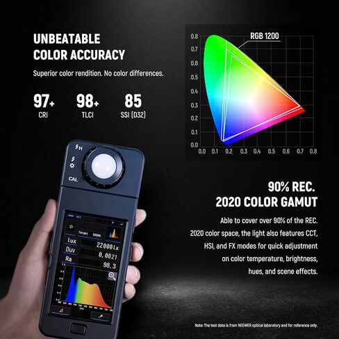 NEEWER 2 Pack PL60C RGB LED Panel Video Light Kit with 6.6ft/2m Spring Cushioned Light Stands/Bag, APP/2.4G/DMX Control, 60W 23000lux/0.5m 2500K-10000K 18 Scenes RGBCW Pro Photography Studio Lighting in Saudi Arabia