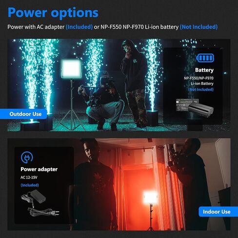 NEEWER 2 Pack PL60C RGB LED Panel Video Light Kit with 6.6ft/2m Spring Cushioned Light Stands/Bag, APP/2.4G/DMX Control, 60W 23000lux/0.5m 2500K-10000K 18 Scenes RGBCW Pro Photography Studio Lighting in Saudi Arabia