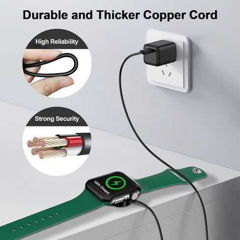 2 Pack,Magnetic Charging Cable for Apple Watch Charger,[USB C Port] Wireless Charger Coaxial Cables Compatible with iWatch Series Ultra2/Ultra/8/7/6/SE/SE2/5/4/3/2[3.3FT/1M],White in Saudi Arabia