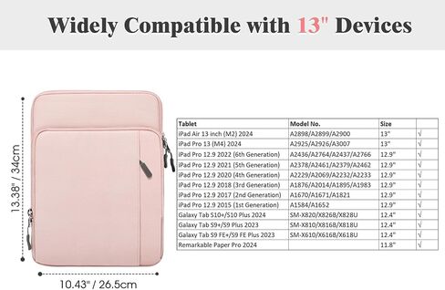 TiMOVO 13.3-14 Inch Laptop Sleeve Carrying Bag with Pockets for iPad Air 13 Inch 2024,iPad Pro 13 Inch 2024,MacBook Air 2022-2018,MacBook Pro M2/M2/M1 Pro/M1 Max,Galaxy Tab S9+/S8+ 12.4",Purple in Saudi Arabia