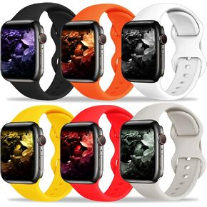 5 Pack Leopard Engraved Bands Compatible with Apple Watch Band 42mm 41mm 40mm 38mm for Women Men, Cheetah Sport Silicone Strap for iWatch Series 10 9 8 SE 7 6 5 4 3 2 1
