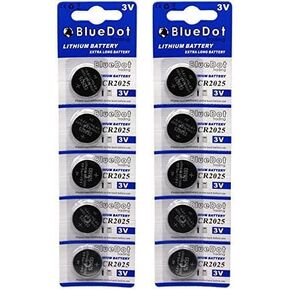 BlueDot Trading CR2025 3 Volt Lithium Button Coin Cell Long-Lasting Batteries for Watches, flameless Candles, calculators, and Many Other Devices, Pack of 5 in Kuwait