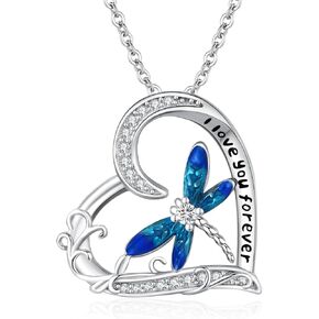 Butterfly Filigree Necklace 925 Sterling Silver Teardrop Moonstone Pendant Necklace Butterfly Jewelry Mother's Day Gifts for Women Girls