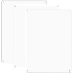 MUXYH 4 Pack White Sign Blanks, 14 x 10 Inches, Sturdy Rust Free Aluminum Metal Signs White Color Blank Sign, Waterproof, Easy Mounting, Indoor or Outdoor Use