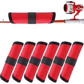 Tioncy 6 Pack Bait Gloves 6 Inch Lure Wrap Lure Covers Fishing Bait Covers Easily See Lure Hook Covers Lure Guard to Keep Fishermen Fishing Safe for Fishing Rod