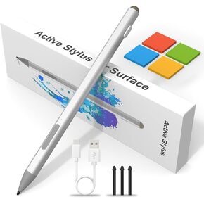 Surface Pen for Microsoft Surface Pro 9/8/7/6/5/4/3/X/11, Surface Go 3/2/1 Laptop/Studio/Book 4/3/2/1, Stylus Pen with 4096 Pressure Sensitivity and Palm Rejection, Magnetic Attachment Surface Pen