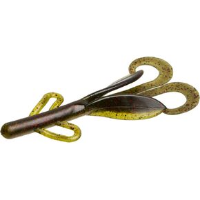 Zoom Bait Brush Hog Bait-Pack of 8 (Junebug Red, 6-Inch), One Size (022-177)