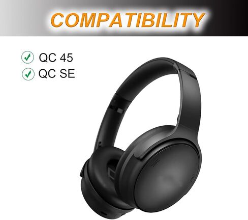 وسائد أذن بديلة لسماعات الرأس Bose QuietComfort 45 (QC45)، وسائد الأذن مع QCSE (QC SE)/رغوة عزل الضوضاء اللاسلكية عالية الكثافة الجديدة QC، مصنوعة من جلد مطاطي بروتيني ناعم in Saudi Arabia