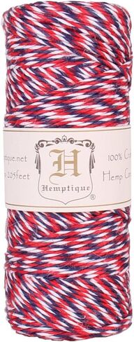 بكرة حبل من القنب بنسبة 100% من Hemptique - سلسلة من القنب بطول 62.5 متر - مصنوعة بحب - رقم 20 ~ 1 مم خيط سلك لصنع المجوهرات، والمكرامية، وسجلات القصاصات، والأعمال اليدوية، والمزيد - حلوى متنوعة in Kuwait
