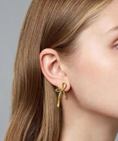 HAISWET 925 أقراط من الفضة الاسترليني على شكل فيونكة أقراط على شكل فيونكة للنساء والفتيات in Kuwait