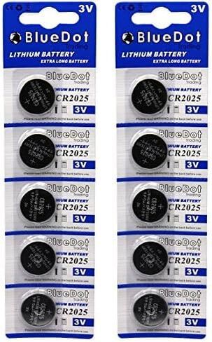 BlueDot Trading CR2025 3 Volt Lithium Button Coin Cell Long-Lasting Batteries for Watches, flameless Candles, calculators, and Many Other Devices, Pack of 5 in Kuwait