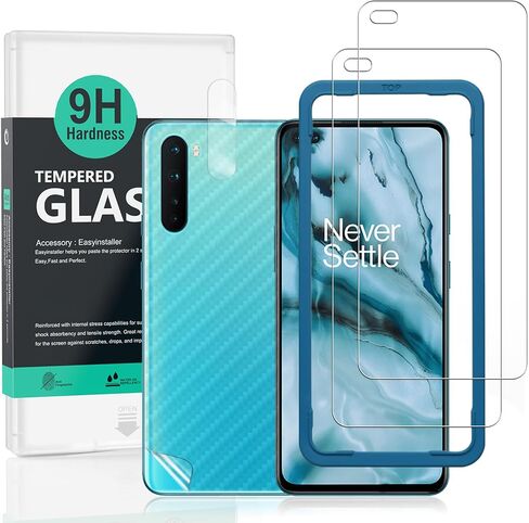 Ibywind Screen Protector For OnePlus Nord N10 5G,with 2Pcs Tempered Glass,1Pc Back Carbon Fiber Skin Protector[Fingerprint Reader,Easy to install] in Saudi Arabia