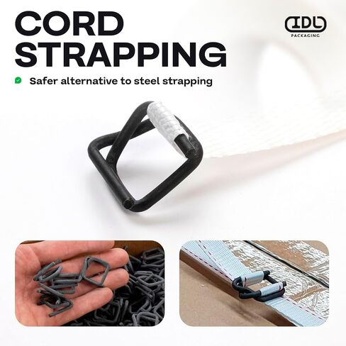 IDL Packaging - B-WCSK.34.250 3/4" x 250' Woven Cord Strapping Kit, 2425 lbs Break Strength. Polyester Cord Strapping Tensioner, Strapping Buckles and Woven Cord Strapping Roll in Saudi Arabia