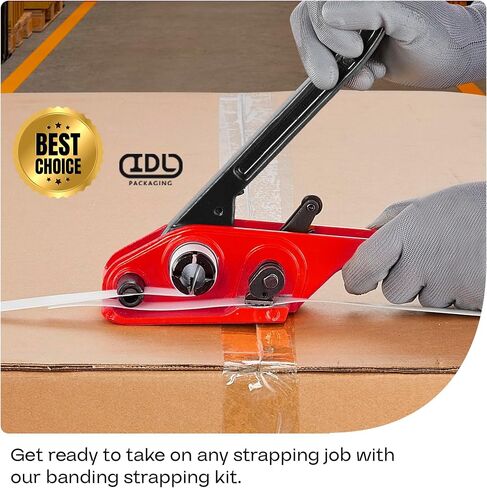 IDL Packaging - B-WCSK.34.250 3/4" x 250' Woven Cord Strapping Kit, 2425 lbs Break Strength. Polyester Cord Strapping Tensioner, Strapping Buckles and Woven Cord Strapping Roll in Saudi Arabia