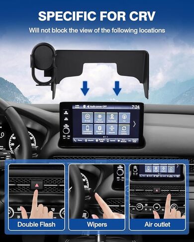 حامل هاتف السيارة Autorder لملحقات 2023 2024 Honda CR-V CRV حامل للهاتف الخلوي مقاس 9 بوصات مع منظم لوحة القيادة بدون استخدام اليدين ودوران 360 درجة in Kuwait