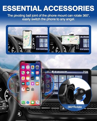 حامل هاتف السيارة Autorder لملحقات 2023 2024 Honda CR-V CRV حامل للهاتف الخلوي مقاس 9 بوصات مع منظم لوحة القيادة بدون استخدام اليدين ودوران 360 درجة in Kuwait