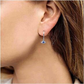 Vintage Cz Evil Eye Dangle Earrings Gold Tiny Evil Huggie Hoop Earrings Small Turkish Eye Earrings Crystal Lucky Eye Charm Earrings Jewelry for Women and Girls