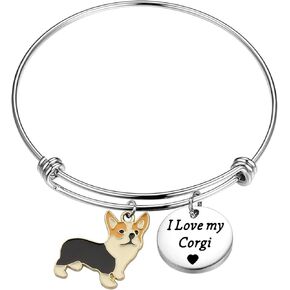 BAUNA Corgi Dog Gift I Love My Corgi Bracelet Gifts for Dog Lover Corgi Mom Gift in Kuwait