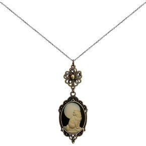 Lucky Clover Cameo Necklace Best Friend Heart Charms Jewelry 2 Chain Deluxe Gift