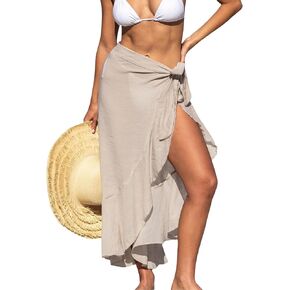 تنورة ملفوفة من الشيفون للسيدات من CUPSHE، تنورة ملفوفة على الشاطئ، ربطة عنق ذاتية، تغطية متوسطة الطول in Kuwait