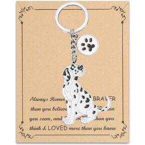 FUSTMW Dalmatian Dog Gifts Keychain Dalmatian Lover Gifts Dalmatian Owners Gifts Dalmatian Dog Key Ring